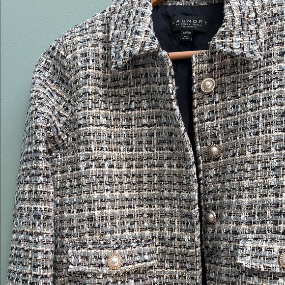 • LAUNDRY BY SHELLI SEAGAL BOUCLÉ BOMBER JACKET • - Picture 3 of 8